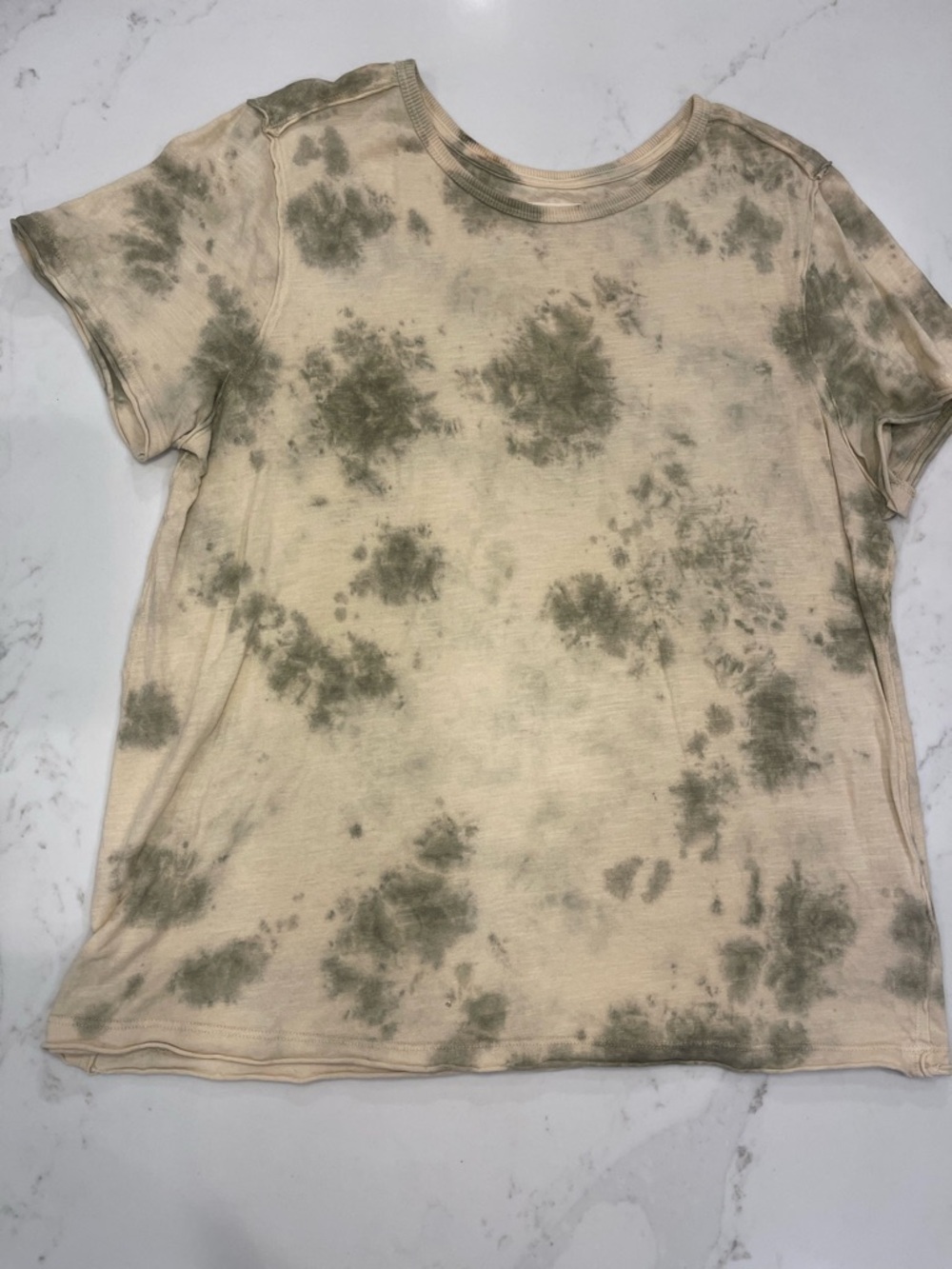 We The Free Women’s Tie-Dye Short Sleeve Tee in Beige and Olive - Picture 2 of 13